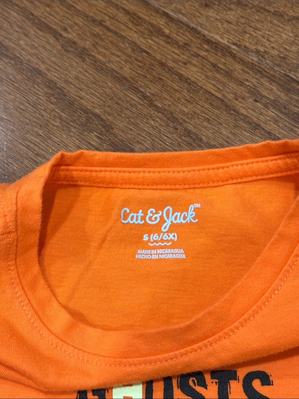 Cat & Jack Kids Orange Halloween Graphic Long-Sleeve Tee - Picture 2 of 3